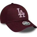 shapka-izvita-chervena-reguliruem-rosa-9forty-metallic-na-los-angeles-dodgers-mlb-ot-new-era