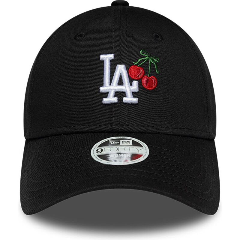shapka-izvita-cherna-reguliruem-9forty-fruit-icon-cherry-na-los-angeles-dodgers-mlb-ot-new-era