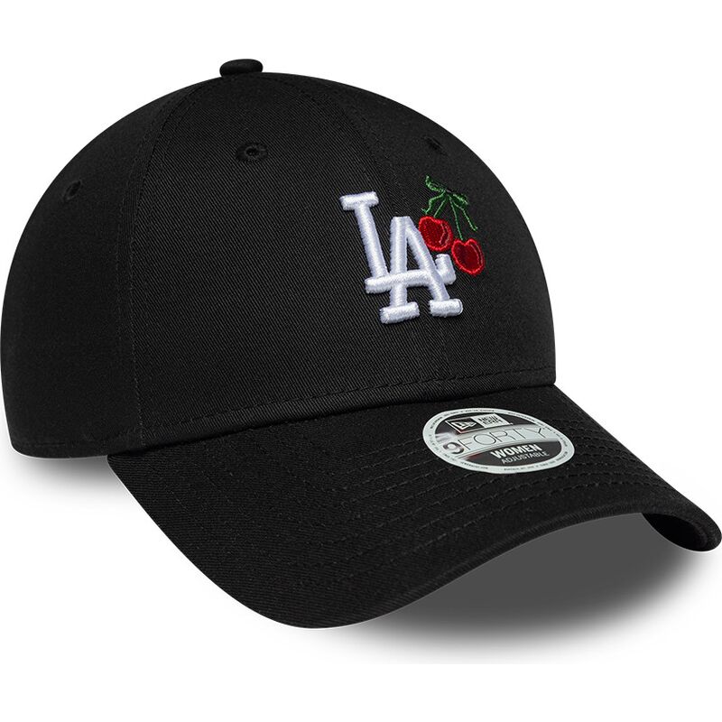 shapka-izvita-cherna-reguliruem-9forty-fruit-icon-cherry-na-los-angeles-dodgers-mlb-ot-new-era