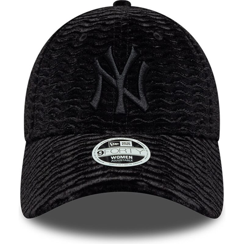 shapka-izvita-cherna-reguliruem-9forty-velour-na-new-york-yankees-mlb-ot-new-era