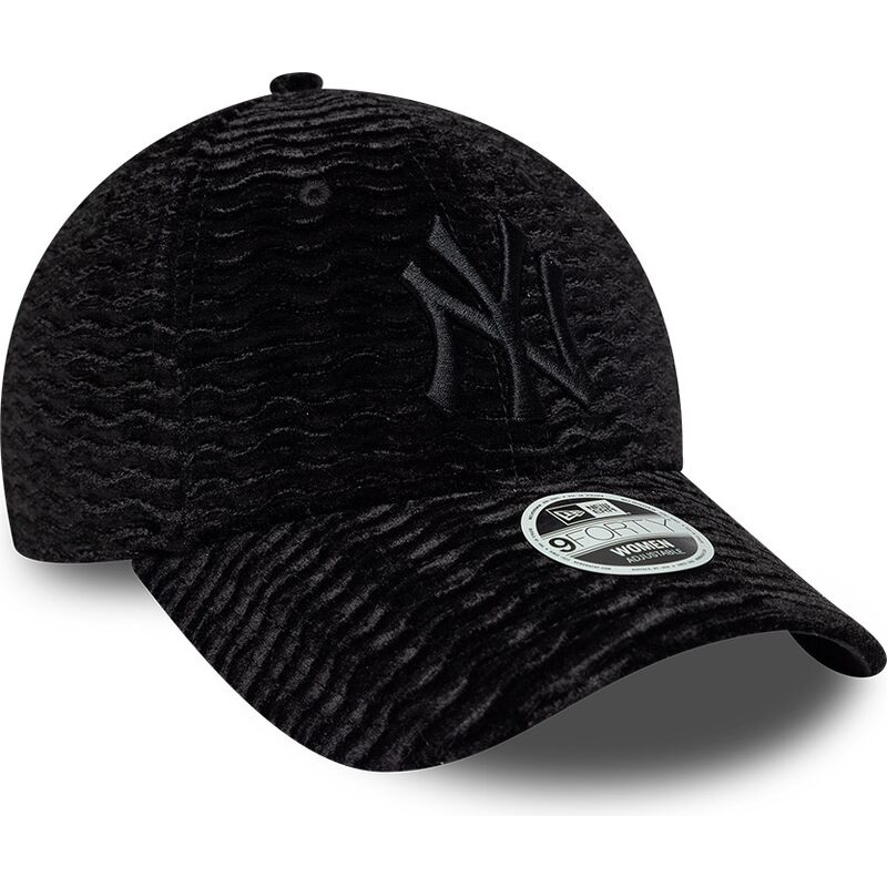 shapka-izvita-cherna-reguliruem-9forty-velour-na-new-york-yankees-mlb-ot-new-era