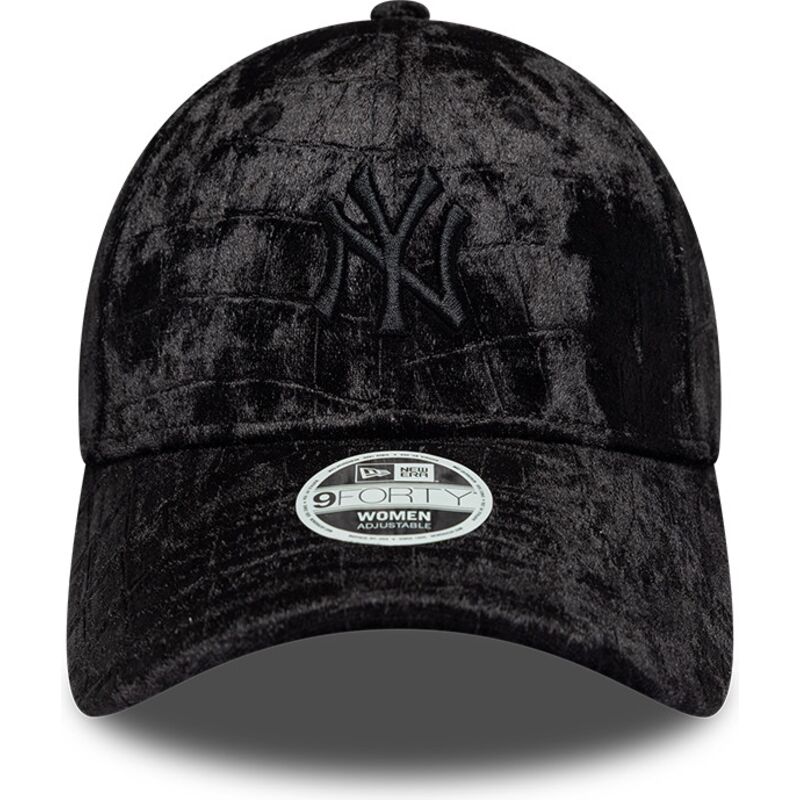 shapka-izvita-cherna-reguliruem-9forty-pattern-velour-na-new-york-yankees-mlb-ot-new-era