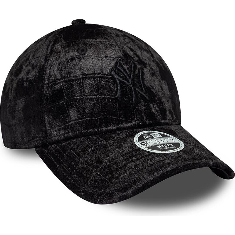 shapka-izvita-cherna-reguliruem-9forty-pattern-velour-na-new-york-yankees-mlb-ot-new-era