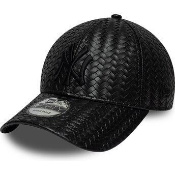 Шапка извита черна снапбек 9FORTY PU Weave на New York Yankees MLB от New Era