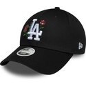 shapka-izvita-cherna-snapbek-9forty-rose-sequin-na-los-angeles-dodgers-mlb-ot-new-era