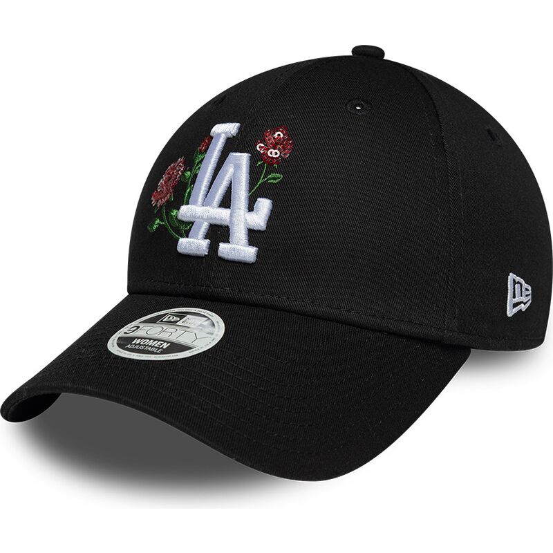 shapka-izvita-cherna-snapbek-9forty-rose-sequin-na-los-angeles-dodgers-mlb-ot-new-era