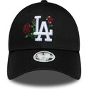 shapka-izvita-cherna-snapbek-9forty-rose-sequin-na-los-angeles-dodgers-mlb-ot-new-era
