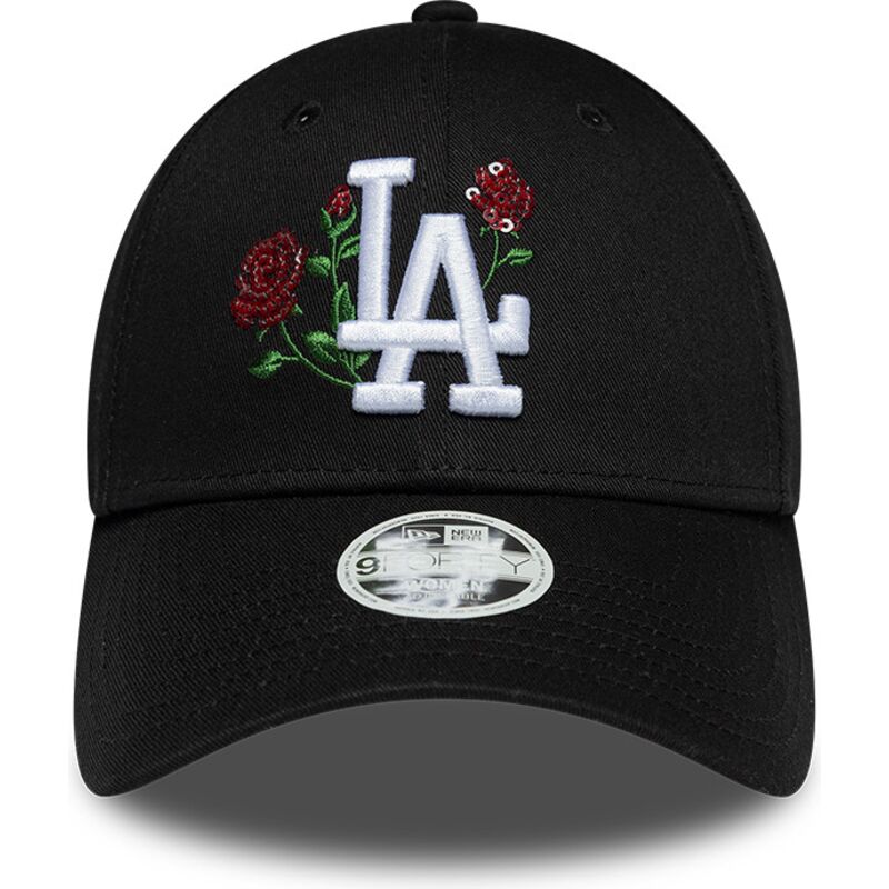 shapka-izvita-cherna-snapbek-9forty-rose-sequin-na-los-angeles-dodgers-mlb-ot-new-era