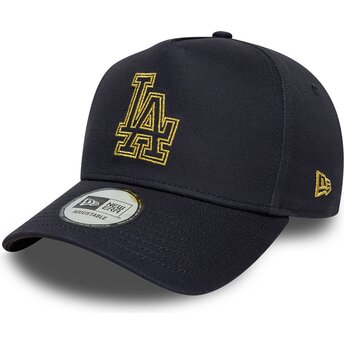 Шапка извита тъмносин снапбек 9FORTY dorado E Frame Metallic Outline на Los Angeles Dodgers MLB от New Era
