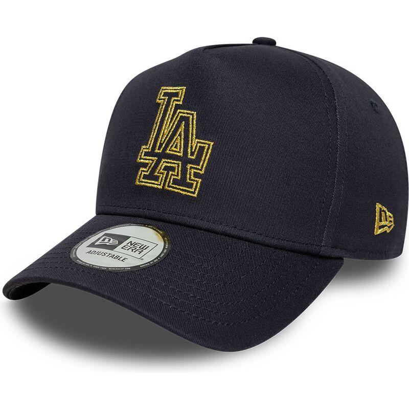 shapka-izvita-tmnosin-snapbek-9forty-dorado-e-frame-metallic-outline-na-los-angeles-dodgers-mlb-ot-new-era