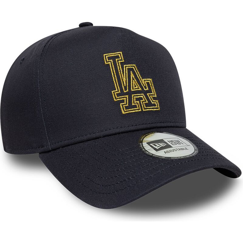 shapka-izvita-tmnosin-snapbek-9forty-dorado-e-frame-metallic-outline-na-los-angeles-dodgers-mlb-ot-new-era
