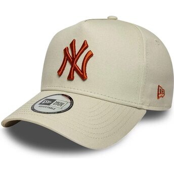 Шапка извита бежов снапбек E Frame League Essential на New York Yankees MLB от New Era