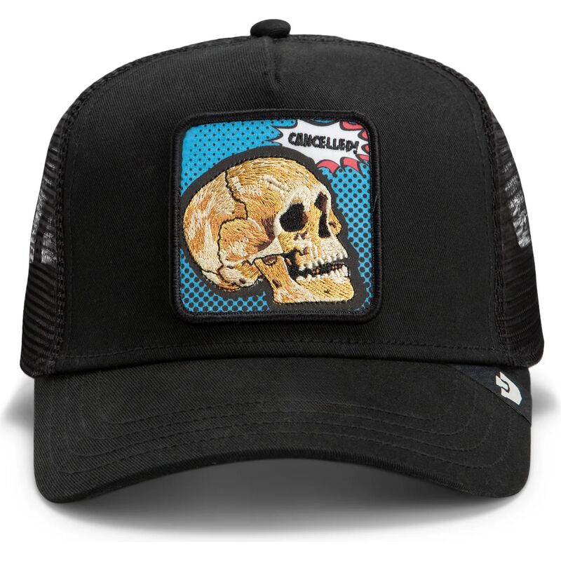 shapka-izvita-traker-cherna-snapbek-cancelled-skull-pop-art-strikes-back-the-farm-goorin-bros