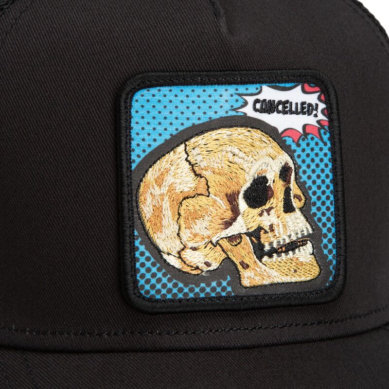 shapka-izvita-traker-cherna-snapbek-cancelled-skull-pop-art-strikes-back-the-farm-goorin-bros