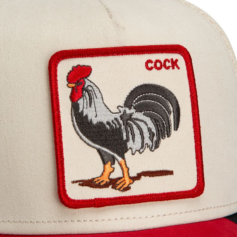 shapka-izvita-traker-chervena-snapbek-the-suede-rooster-microsuede-cock-the-farm-goorin-bros