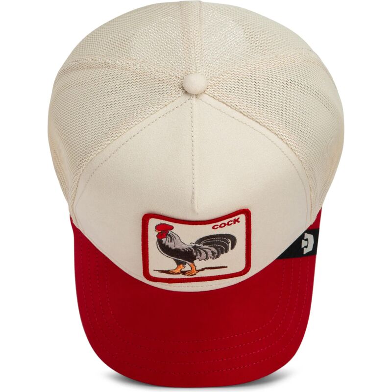 shapka-izvita-traker-chervena-snapbek-the-suede-rooster-microsuede-cock-the-farm-goorin-bros