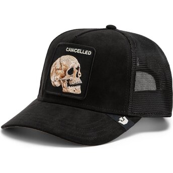 Шапка извита тракер черна снапбек Suede Cancelled Skull Microsuede The Farm Goorin Bros.