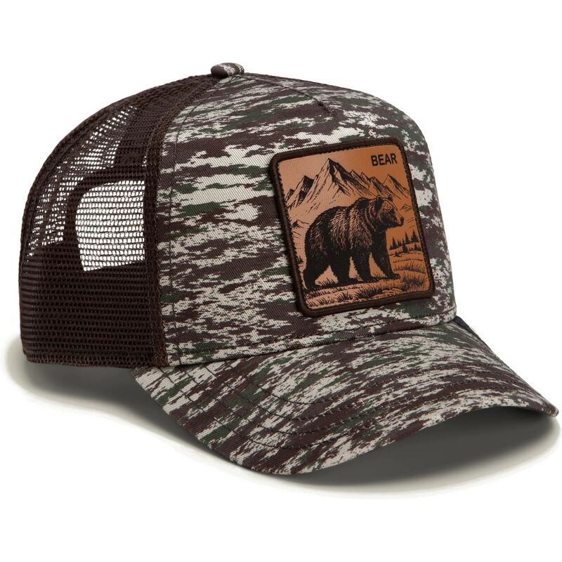 shapka-izvita-traker-kamuflazh-snapbek-engraved-bear-camo-glitch-the-farm-goorin-bros