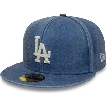 Шапка плоска синя прилепнала 59FIFTY Washed на Los Angeles Dodgers MLB от New Era