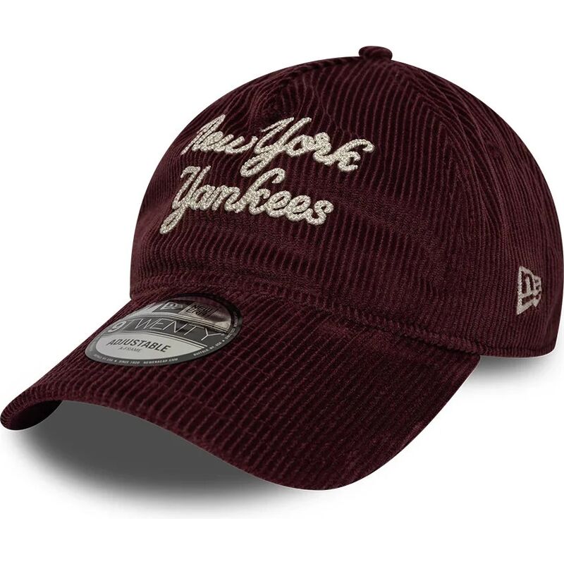 shapka-izvita-chervena-reguliruem-9twenty-a-frame-cord-script-na-new-york-yankees-mlb-ot-new-era