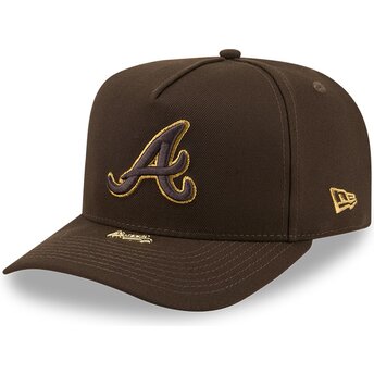 Шапка извита кафяв снапбек 9FIFTY A Frame Precurved Visor Pin на Atlanta Braves MLB от New Era