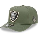 shapka-izvita-zelena-snapbek-9fifty-a-frame-precurved-side-pin-na-las-vegas-raiders-nfl-ot-new-era