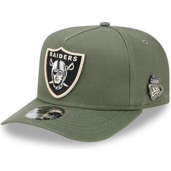 Шапка извита зелена снапбек 9FIFTY A Frame Precurved Side Pin на Las Vegas Raiders NFL от New Era