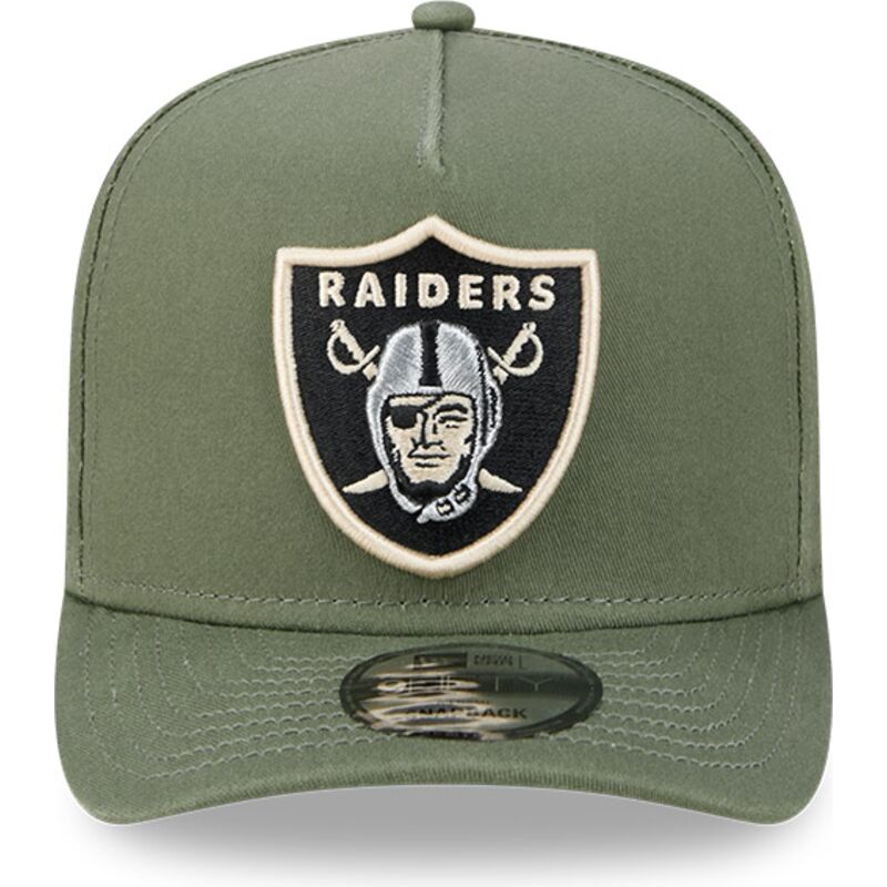 shapka-izvita-zelena-snapbek-9fifty-a-frame-precurved-side-pin-na-las-vegas-raiders-nfl-ot-new-era