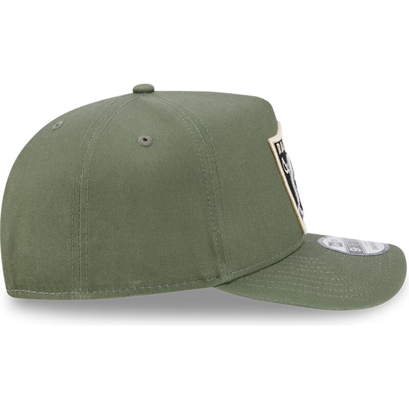 shapka-izvita-zelena-snapbek-9fifty-a-frame-precurved-side-pin-na-las-vegas-raiders-nfl-ot-new-era