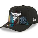 shapka-izvita-cherna-snapbek-9fifty-a-frame-precurved-skyline-na-chicago-bulls-nba-ot-new-era
