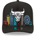 shapka-izvita-cherna-snapbek-9fifty-a-frame-precurved-skyline-na-chicago-bulls-nba-ot-new-era