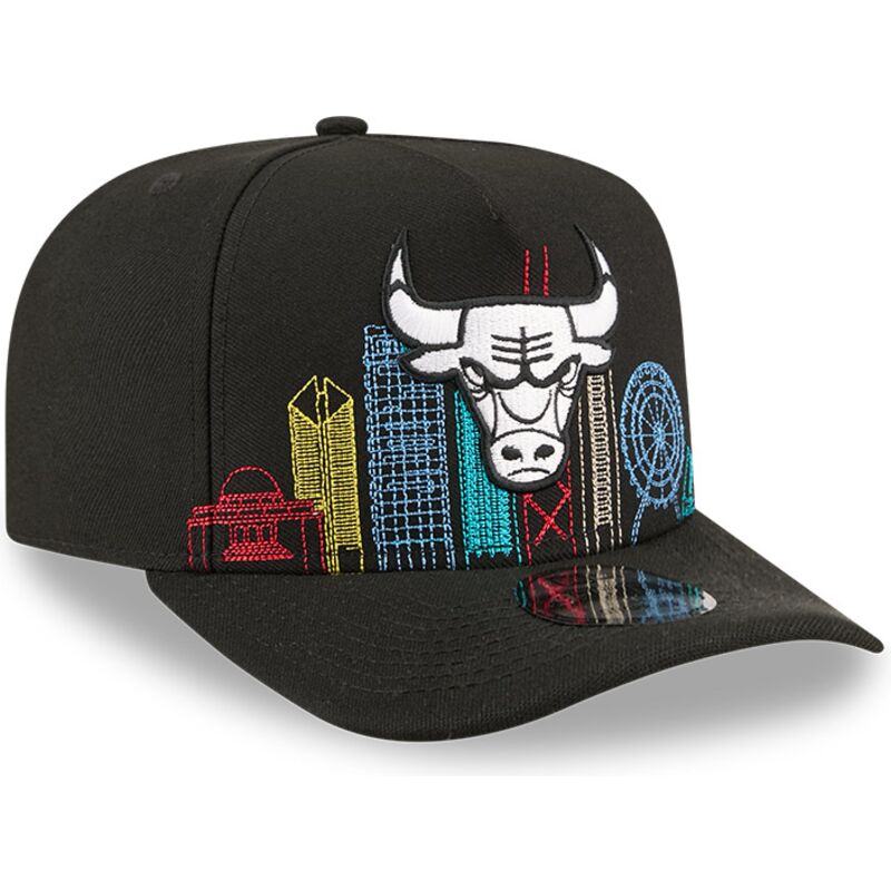 shapka-izvita-cherna-snapbek-9fifty-a-frame-precurved-skyline-na-chicago-bulls-nba-ot-new-era