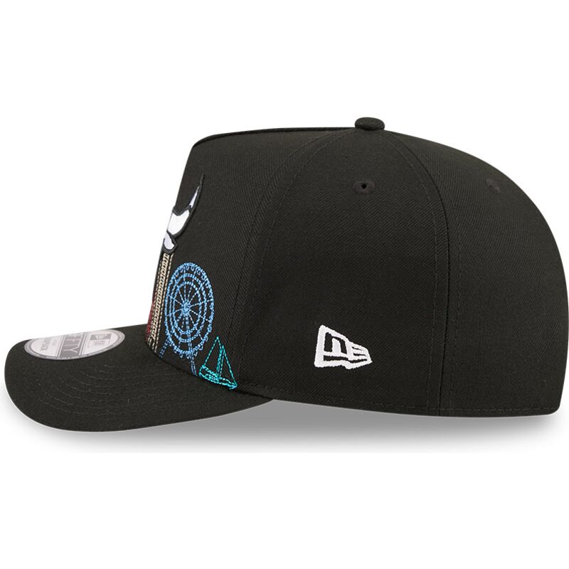 shapka-izvita-cherna-snapbek-9fifty-a-frame-precurved-skyline-na-chicago-bulls-nba-ot-new-era