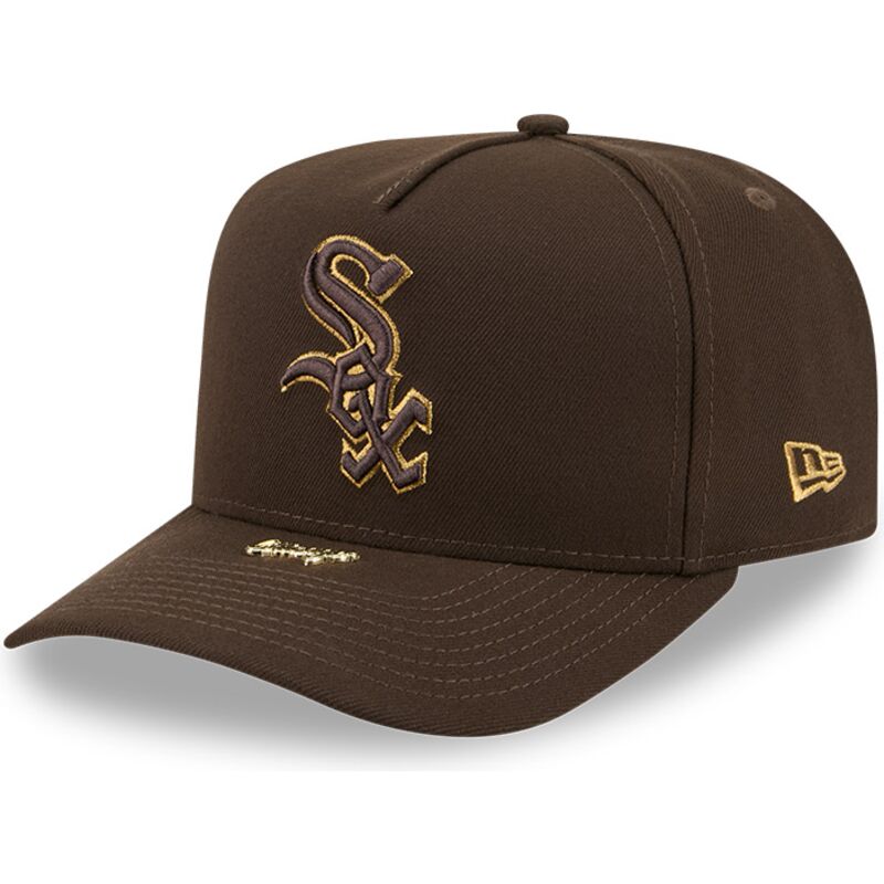 shapka-izvita-kafyav-snapbek-9fifty-a-frame-precurved-visor-pin-na-chicago-white-sox-mlb-ot-new-era
