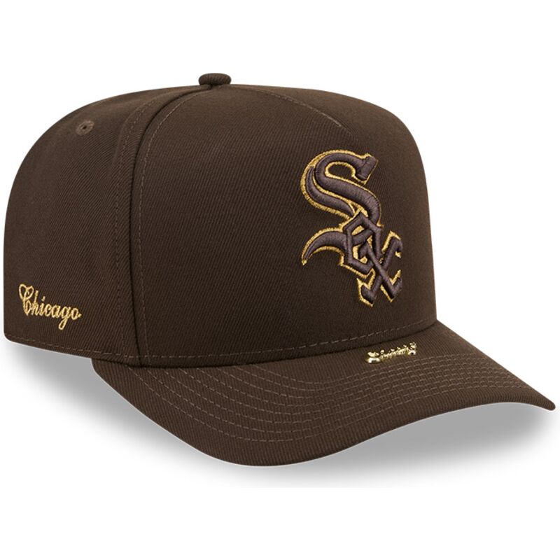 shapka-izvita-kafyav-snapbek-9fifty-a-frame-precurved-visor-pin-na-chicago-white-sox-mlb-ot-new-era