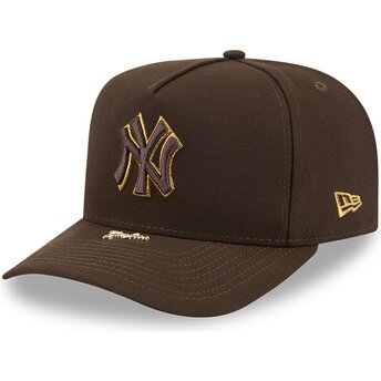Шапка извита кафяв снапбек 9FIFTY A Frame Precurved Visor Pin на New York Yankees MLB от New Era