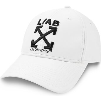 Шапка извита бяла регулируем Clamp Arrows PU Leather от L/AB c/o Off-White™