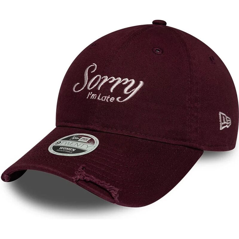 shapka-izvita-chervena-reguliruem-9twenty-slogan-sorry-i-m-late-ot-new-era