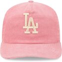 shapka-izvita-roza-reguliruem-19twenty-precurved-corduroy-pastel-na-los-angeles-dodgers-mlb-ot-new-era