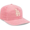 shapka-izvita-roza-reguliruem-19twenty-precurved-corduroy-pastel-na-los-angeles-dodgers-mlb-ot-new-era