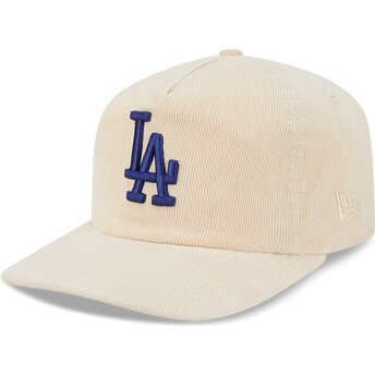 Шапка извита бежов регулируем 19TWENTY Precurved Corduroy Pastel на Los Angeles Dodgers MLB от New Era