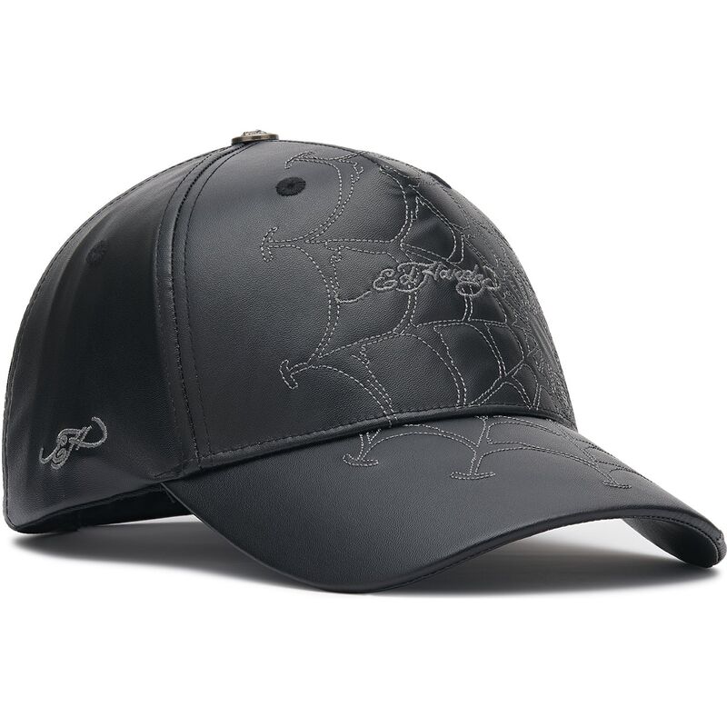 shapka-izvita-cherna-reguliruem-spiderweb-pu-leather-ot-ed-hardy