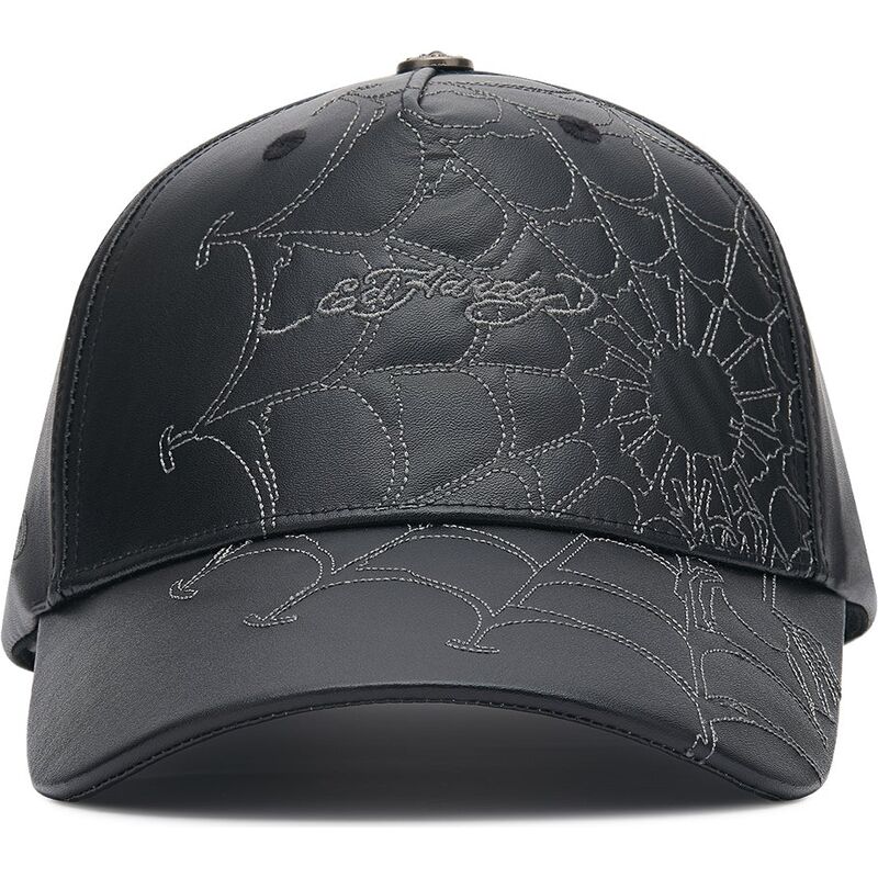 shapka-izvita-cherna-reguliruem-spiderweb-pu-leather-ot-ed-hardy