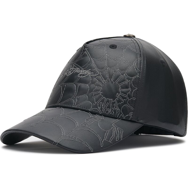 shapka-izvita-cherna-reguliruem-spiderweb-pu-leather-ot-ed-hardy