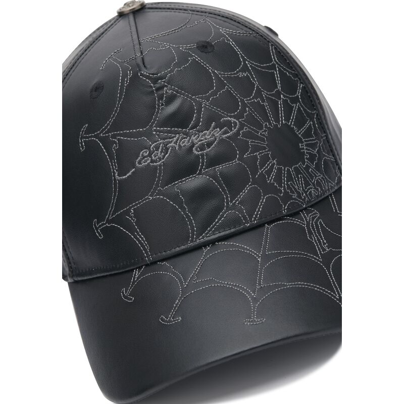 shapka-izvita-cherna-reguliruem-spiderweb-pu-leather-ot-ed-hardy