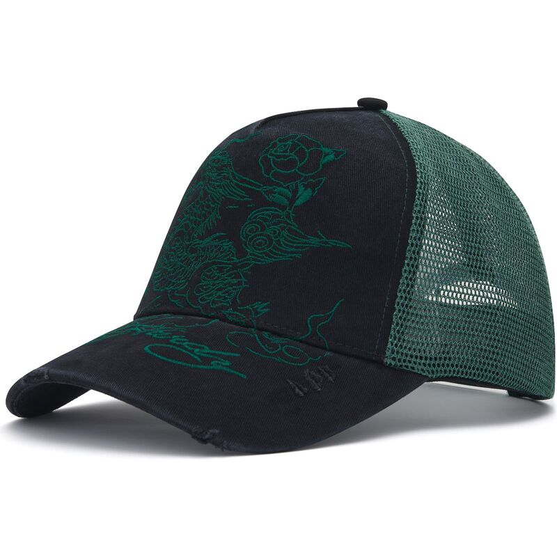 shapka-izvita-traker-cherna-snapbek-outline-distressed-ot-ed-hardy