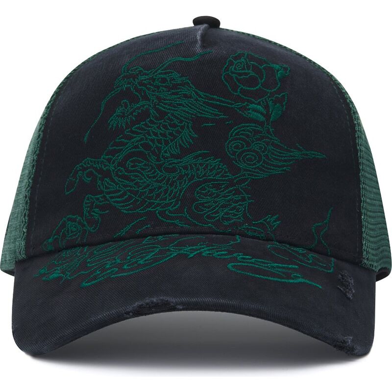 shapka-izvita-traker-cherna-snapbek-outline-distressed-ot-ed-hardy