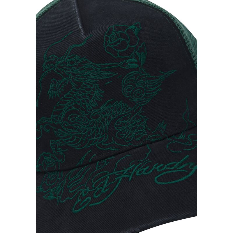 shapka-izvita-traker-cherna-snapbek-outline-distressed-ot-ed-hardy