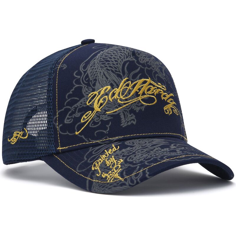 shapka-izvita-traker-tmnosin-snapbek-outline-dragons-ot-ed-hardy