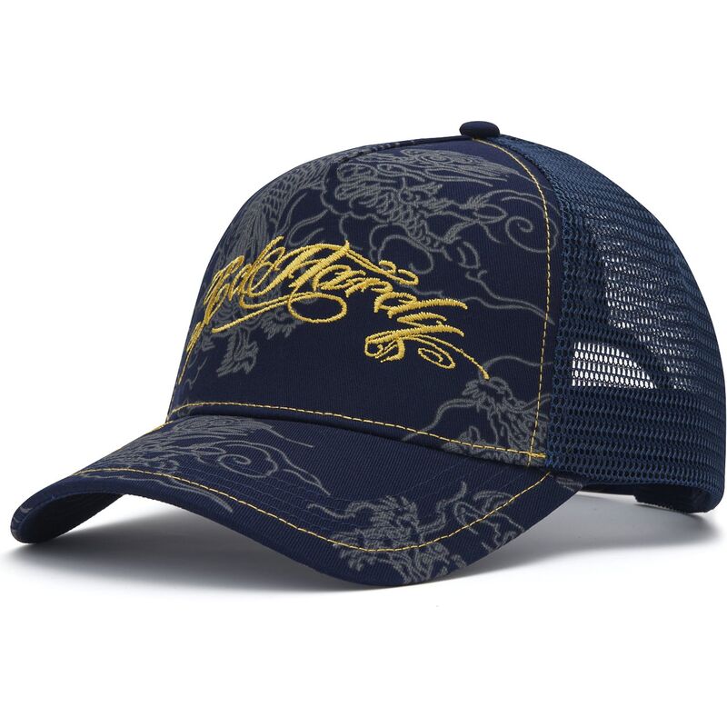 shapka-izvita-traker-tmnosin-snapbek-outline-dragons-ot-ed-hardy